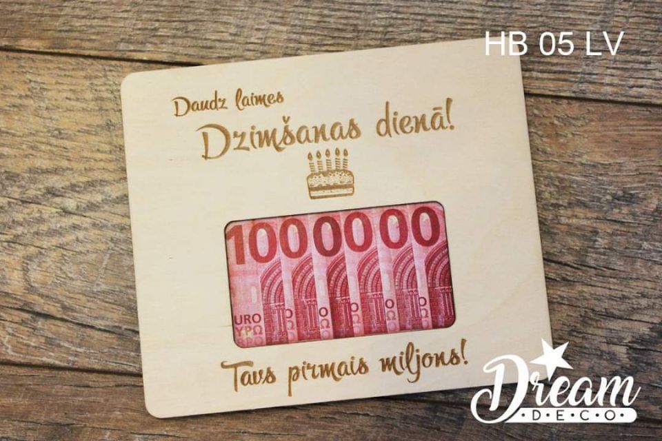 Dāvanu rāmis Miljons/ Daudz laimes Dzimšanas dienā! (ar torti)