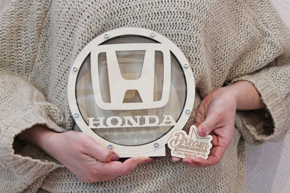 Krājkase apaļa ar HONDA automašīnas logotipu 