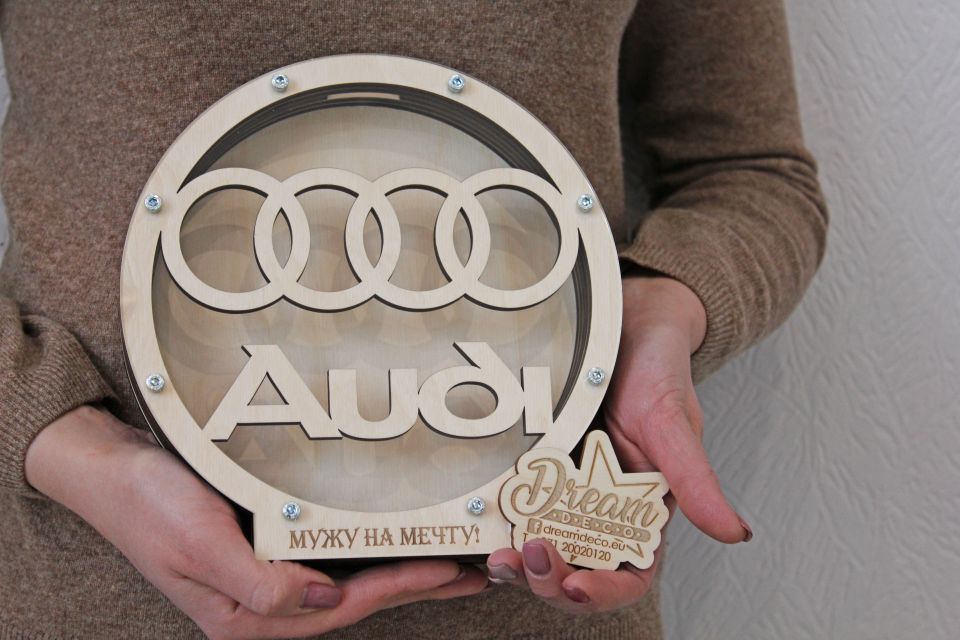 Копилка круглая с лого машины AUDI