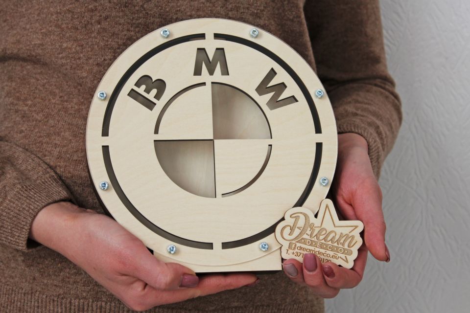 Копилка круглая с логотипом авто BMW