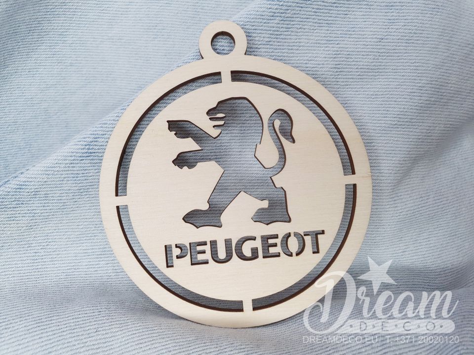 Automašīnas piekariņš ar Peugeot logotipu