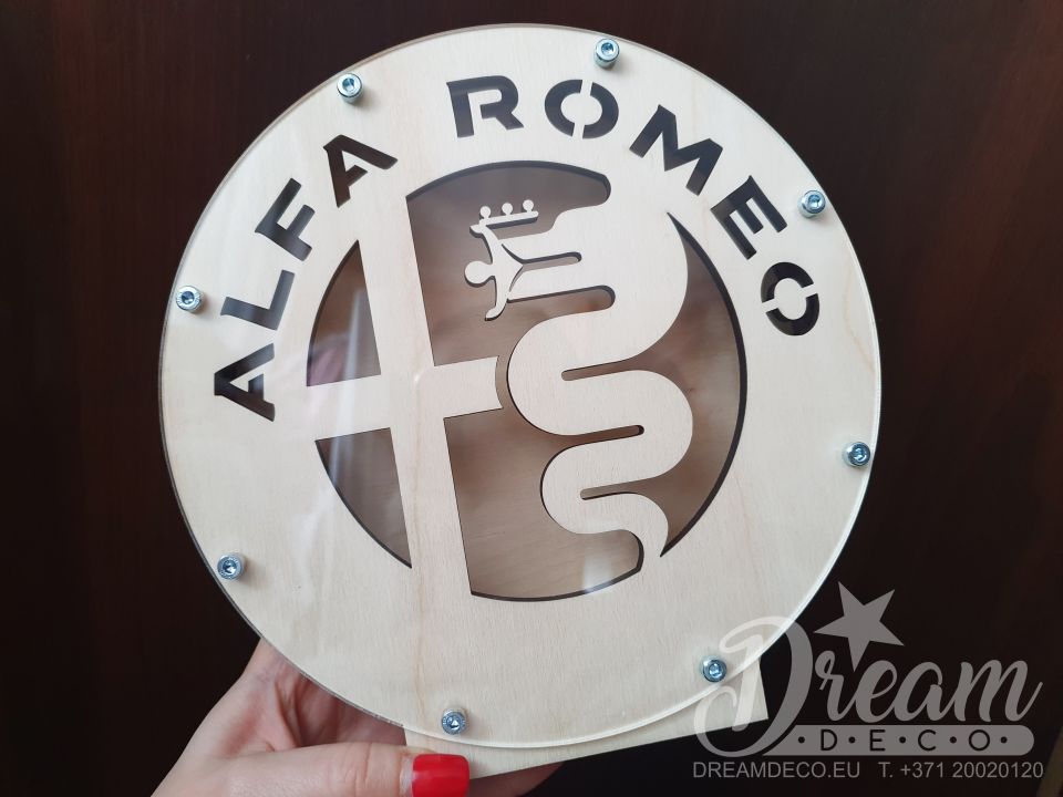 Krājkase apaļa ar ALFA ROMEO automašīnas logotipu