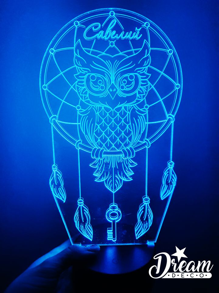 Personalizēta nakts lampa LED RGB OWL