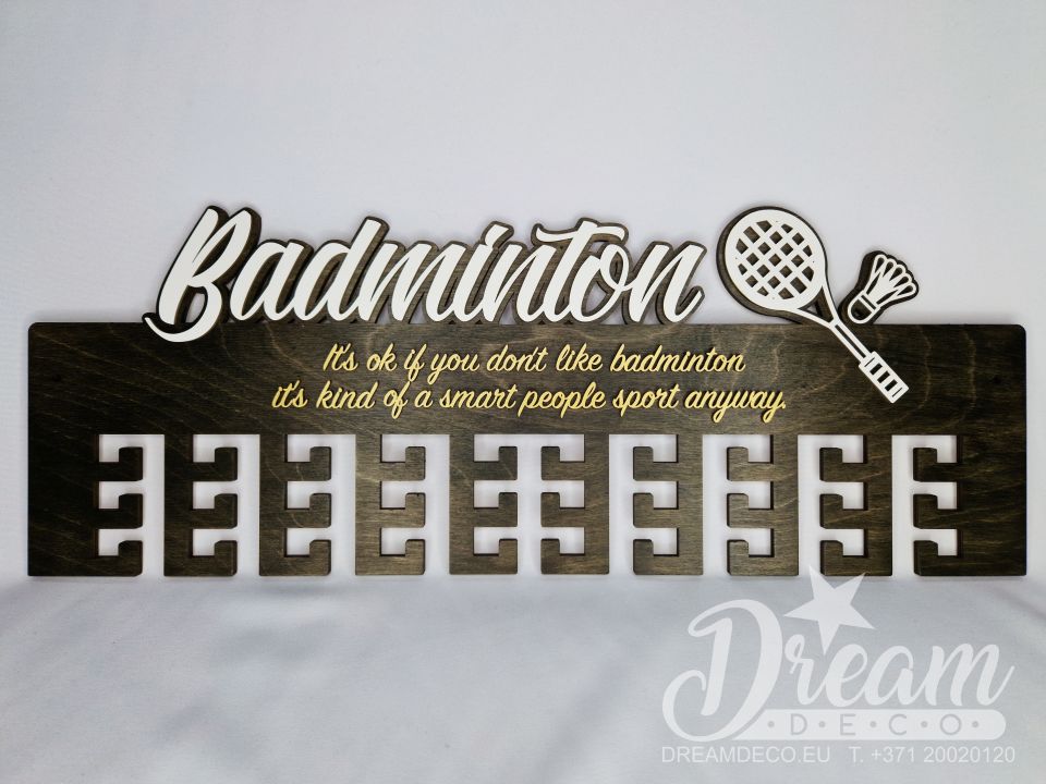 Medaļu turētājs ar uzrakstu - Badminton