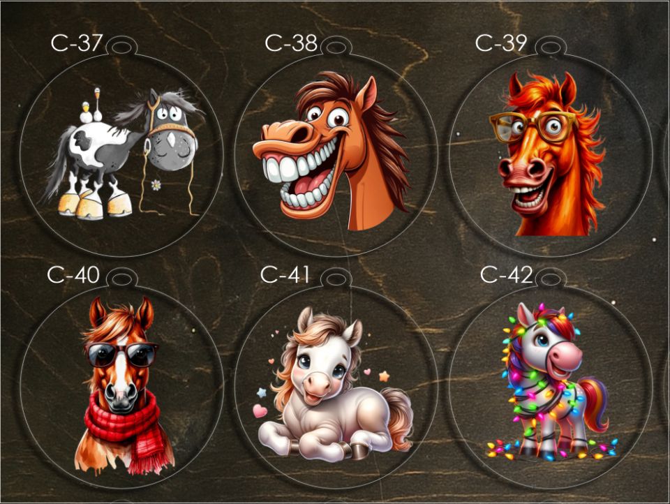 Ёлочные игрушки с печатью из оргстекла С-31 - С-50