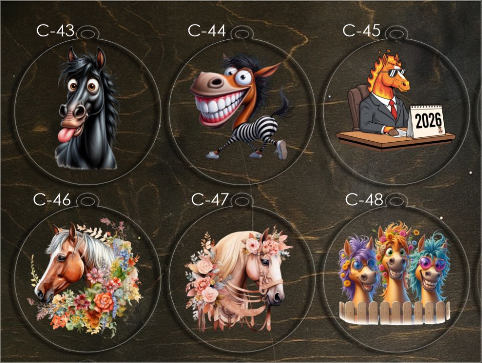 Ёлочные игрушки с печатью из оргстекла С-31 - С-50