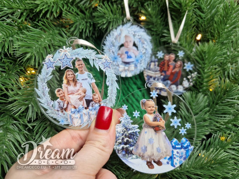 Ёлочные игрушки с вашими семейными фото