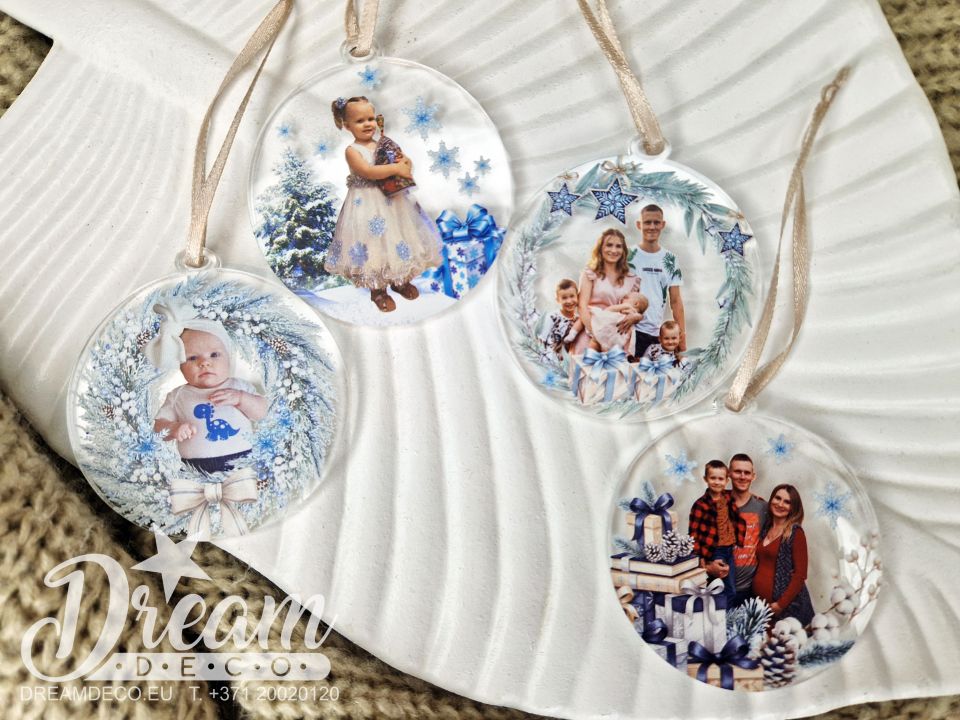 Ёлочные игрушки с вашими семейными фото