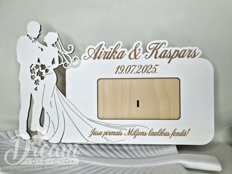 Personalizēts naudas rāmis kāzām - pirmais miljons