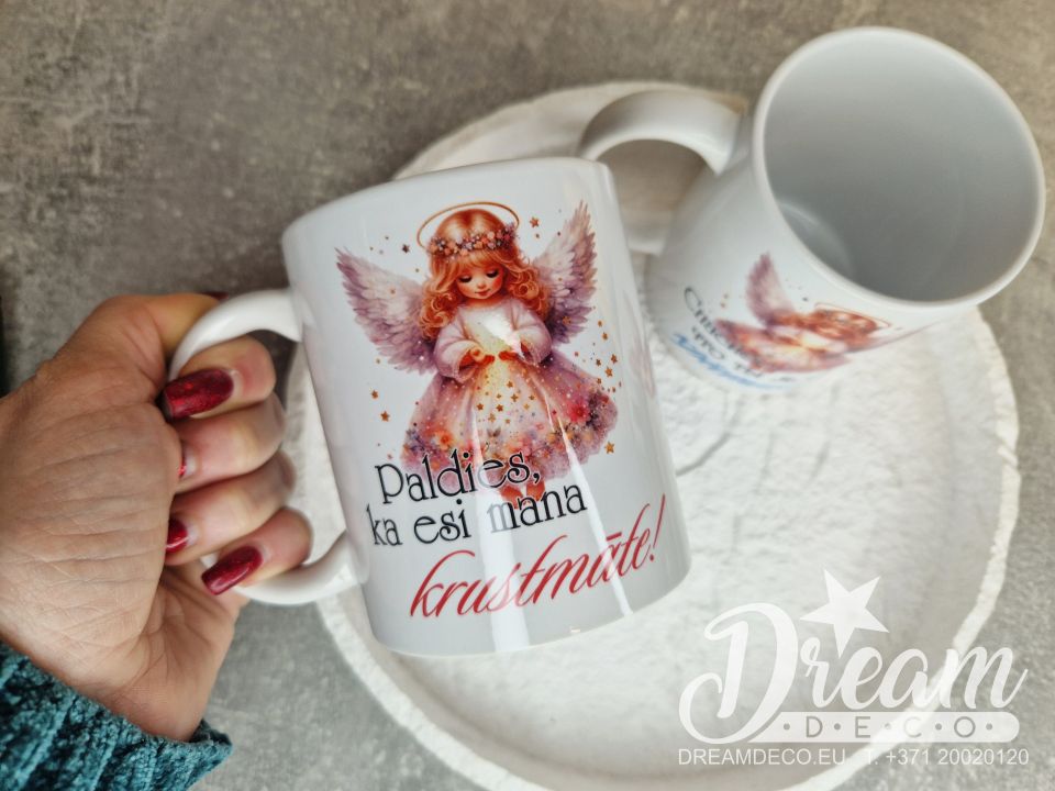 Krūze ar apdruku krustmātei