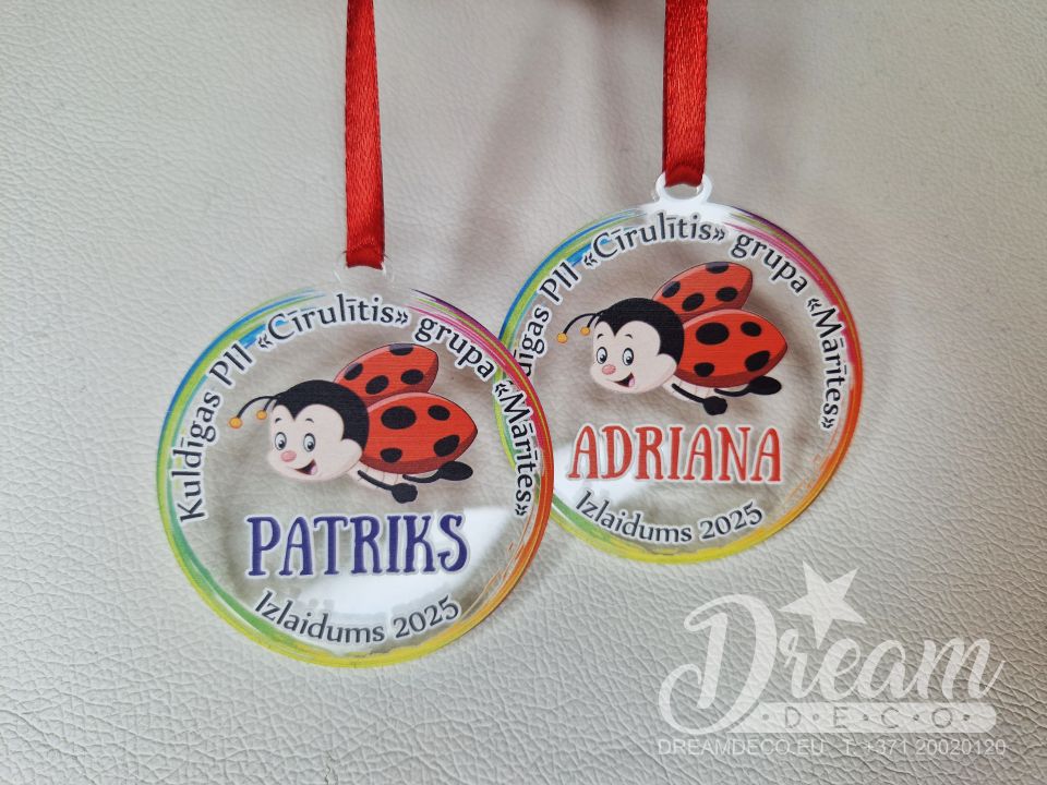 Medaļas bērnudārza absolventiem pēc pasūtījuma