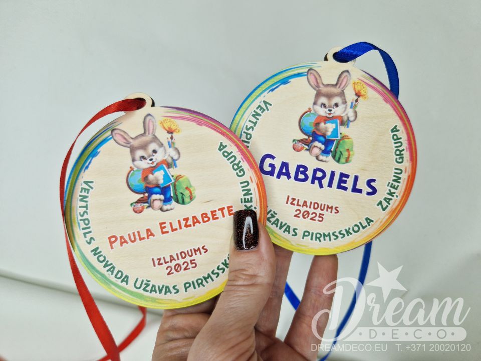 Bērnudārza absolventa medaļa ar vārdu