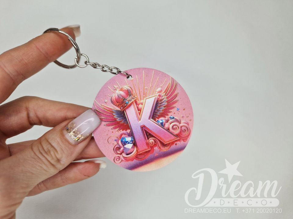 Personalizēts akrila piekariņš ar iniciāli