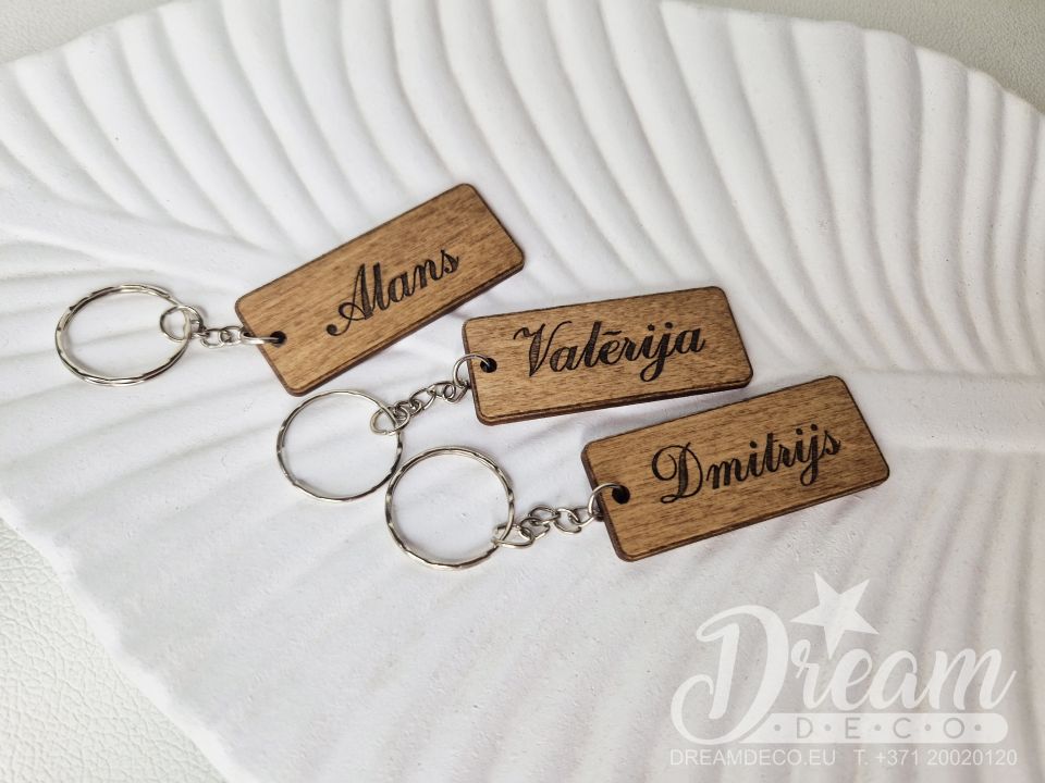 Personalizēts koka atslēgu piekariņš ar vārdu