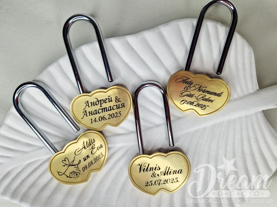 Mīlestības slēdzene ar vārdiem un datumu