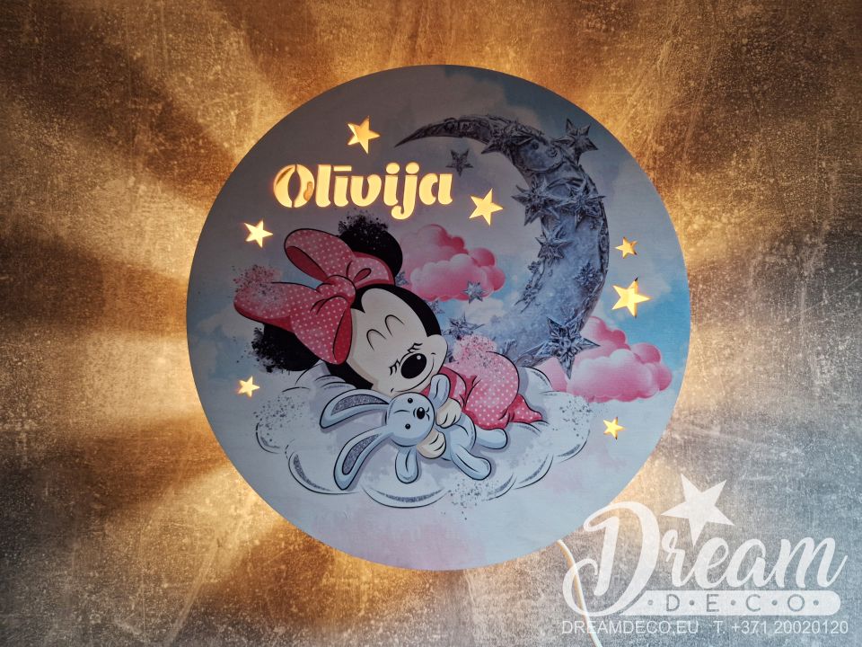 Ночник с УФ-печатным рисунком, именем ребёнка и метрикой