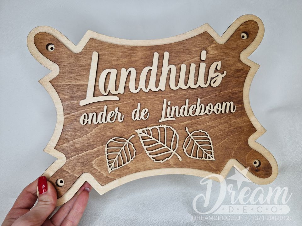 Personalizēta koka plāksne mājai